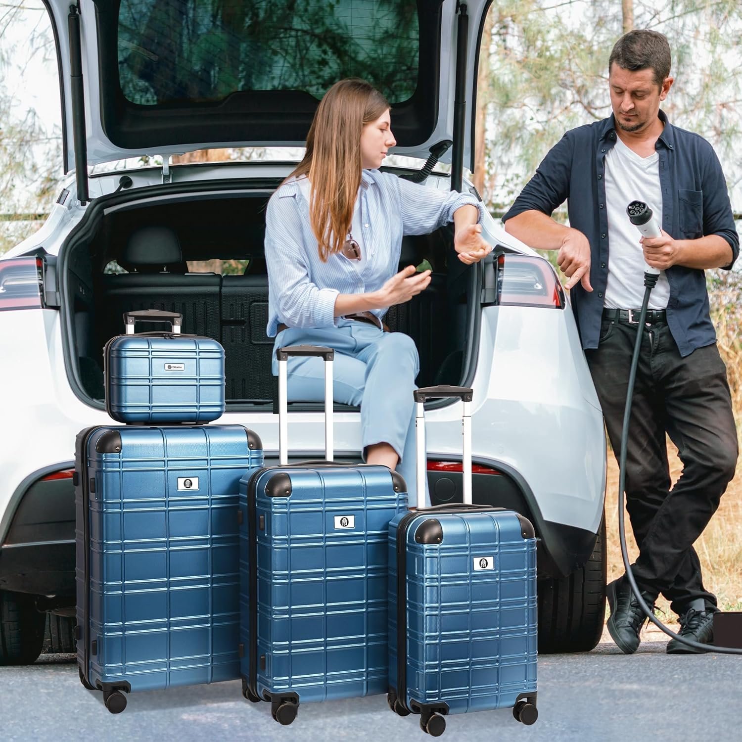 Luggage Sets 4 Piece, ABS PC Lightweight Suitcases with Wheels, Hardshell Luggage Sets Carry on Luggage Set with TSA Lock Blue (12in 20in 24in 28in) - Image 7