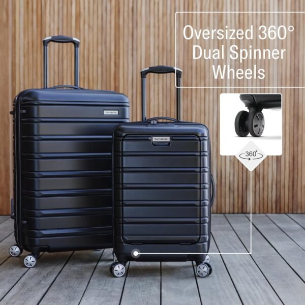 Samsonite Omni 2 Carry-On Hardside Luggage with 360° Spinner Wheels - Scratch Resistant Hardshell - TSA, Airline-Approved - Expandable Polycarbonate Shell for Lightweight Travel - Artic Silver - Image 2