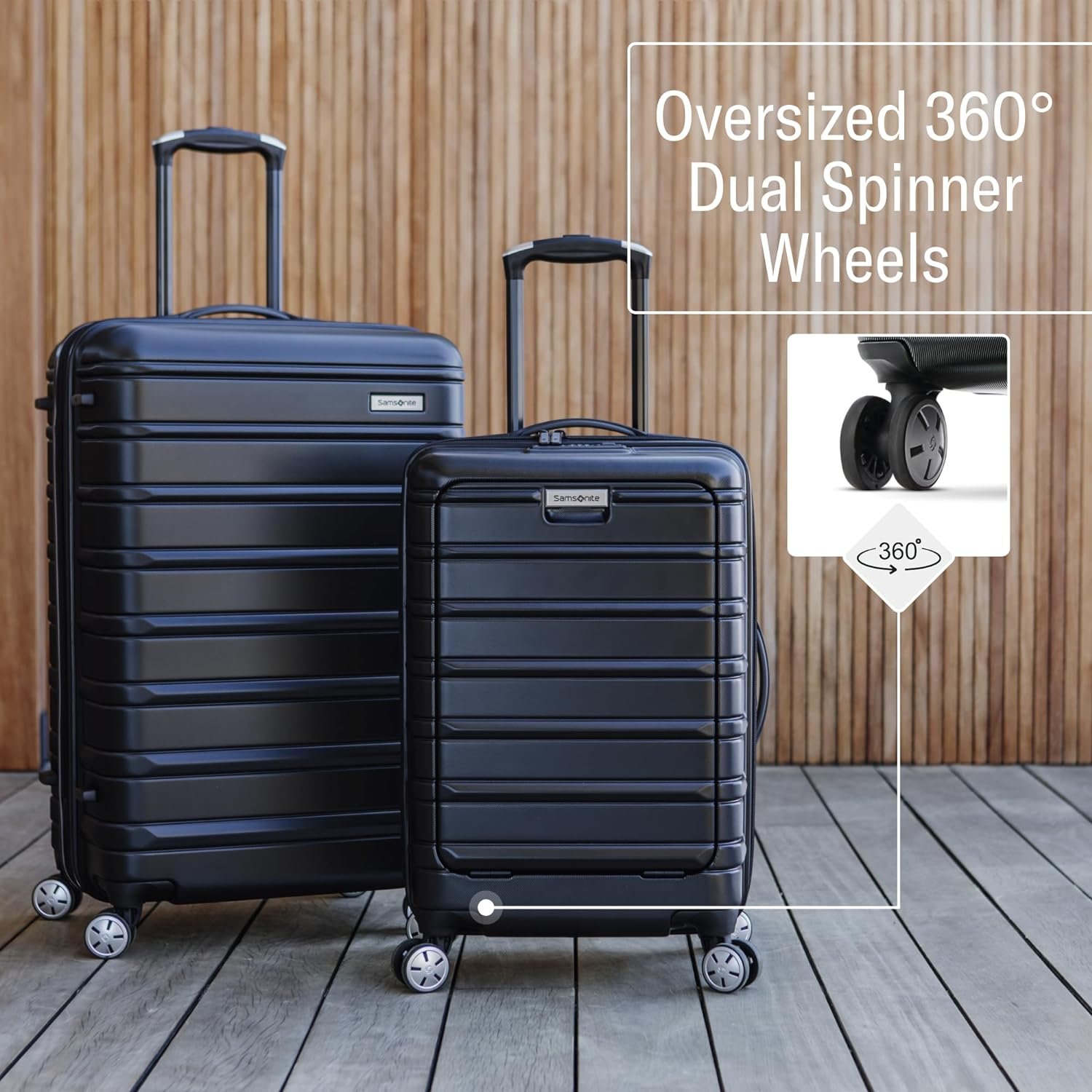 Samsonite Omni 2 Carry-On Hardside Luggage with 360° Spinner Wheels - Scratch Resistant Hardshell - TSA, Airline-Approved - Expandable Polycarbonate Shell for Lightweight Travel - Artic Silver - Image 2
