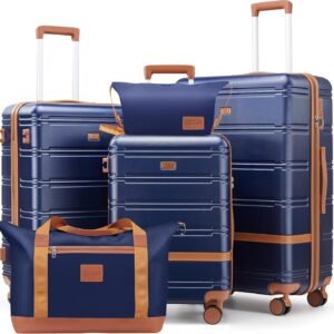 Luggage Sets 3 Piece, Suitcases with Wheels, Hardshell Suitcase Set, PC+ABS Carry on Luggage Set with TSA Lock, Travel Luggage (Navy)