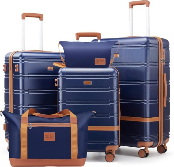 Luggage Sets 3 Piece, Suitcases with Wheels, Hardshell Suitcase Set, PC+ABS Carry on Luggage Set with TSA Lock, Travel Luggage (Navy)