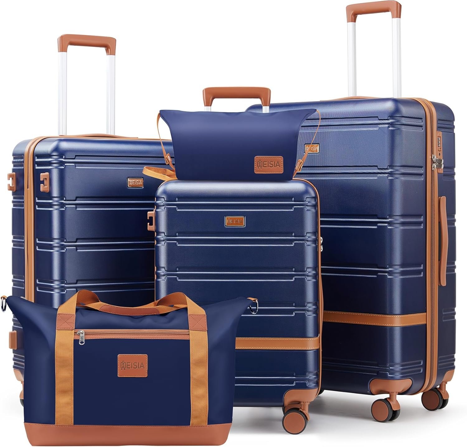 Luggage Sets 3 Piece, Suitcases with Wheels, Hardshell Suitcase Set, PC+ABS Carry on Luggage Set with TSA Lock, Travel Luggage (Navy)