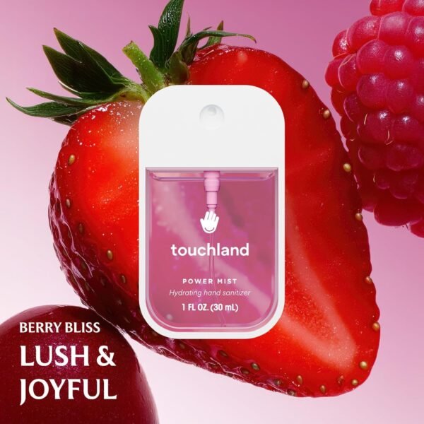 Touchland Power Mist Hydrating Hand Sanitizer Spray, JUICY Trio Set (Watermelon, Peach, Berry), 1 FL. OZ. Travel Size (Set of 3) - Image 3