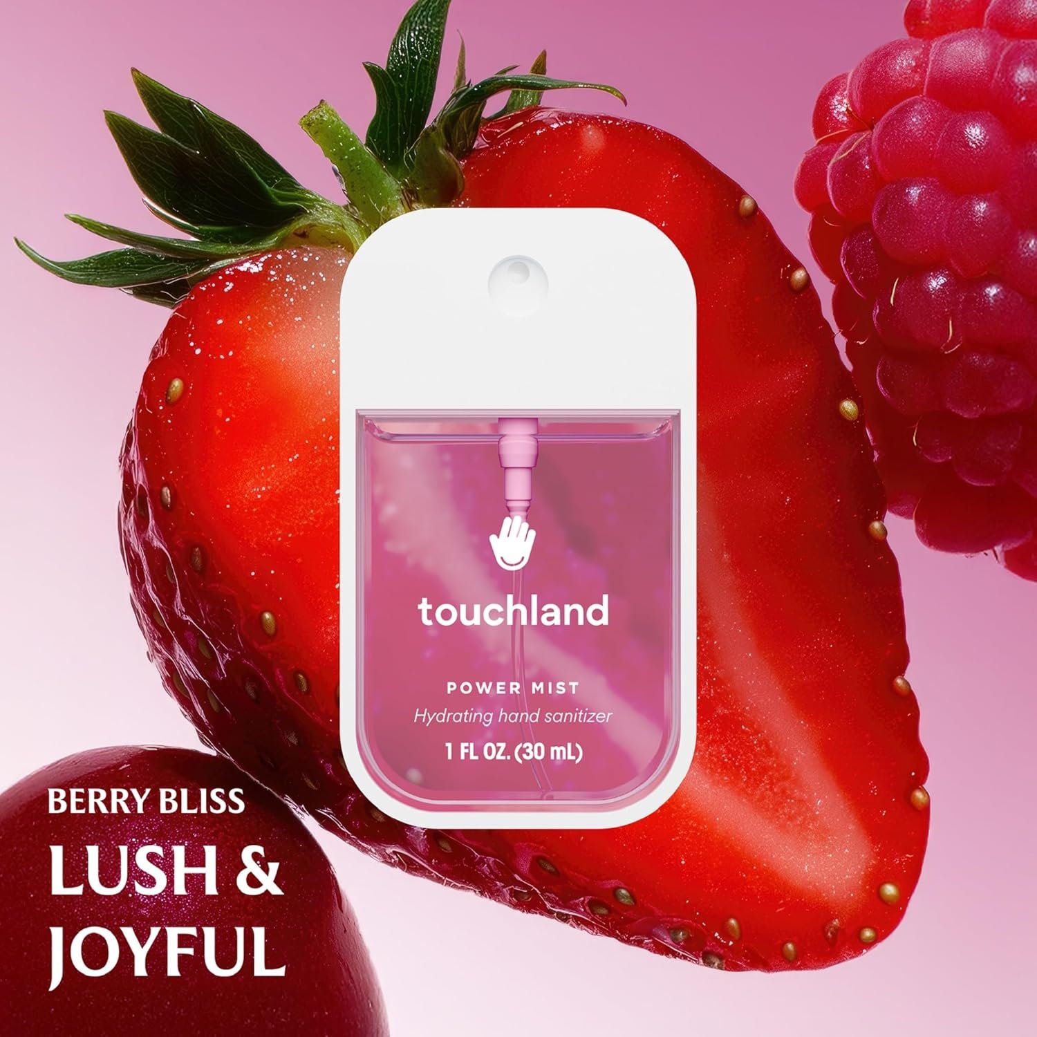 Touchland Power Mist Hydrating Hand Sanitizer Spray, JUICY Trio Set (Watermelon, Peach, Berry), 1 FL. OZ. Travel Size (Set of 3) - Image 3
