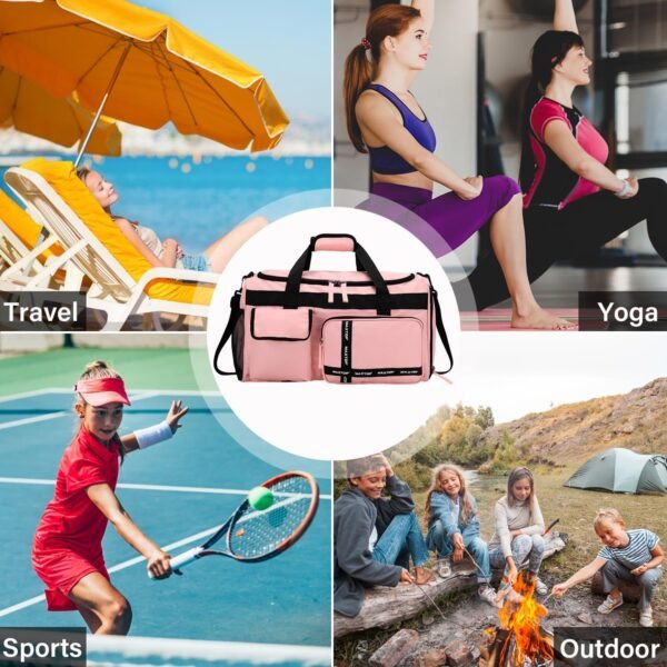 MAXTOP Gym Bag for Women Men Travel Duffle Bag Large Capacity Carry On Weekender Overnight Bag With Shoe Compartment Gym Tote Dry Wet Separation Duffel Bag for Travel - Image 8