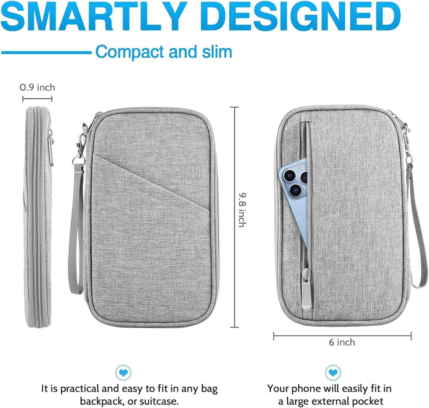 Passport Holder Family, Women Rfid Blocking Passport Wallet, Travel Essentials Premium Wallets, Waterproof Passport Holders Bag for Men Traveling, Travel Document Organizer Credit Cards Case - Image 2