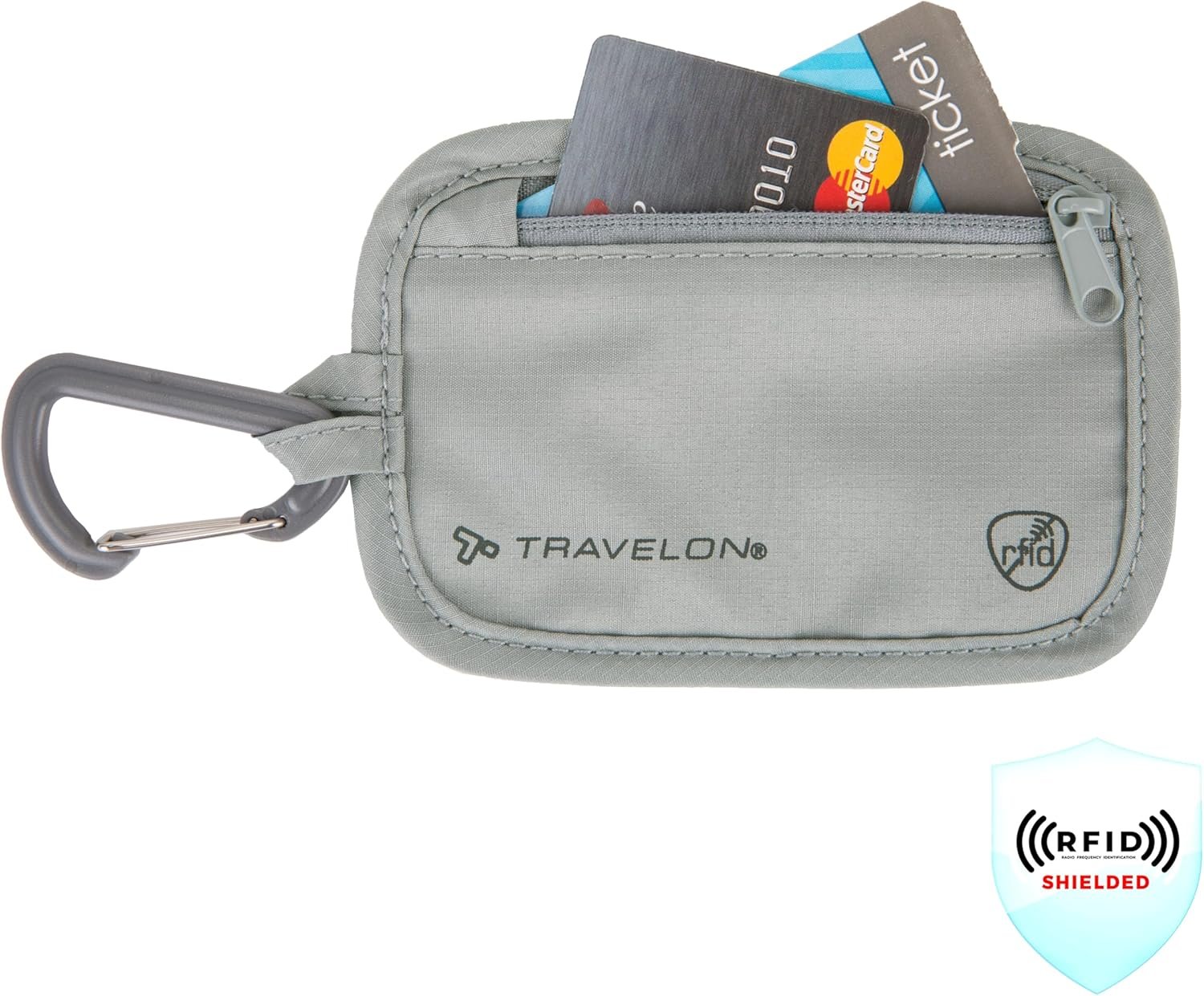 Travelon Travelon Rfid Blocking Clip Stash Pouch Travel Tote, Gray - Image 2