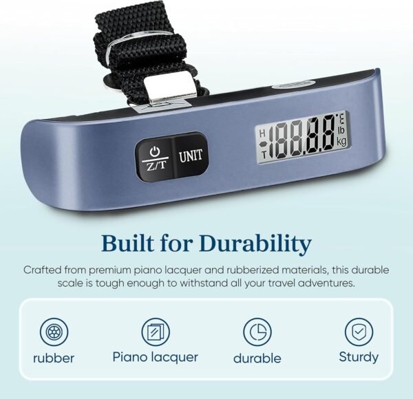 Etekcity Luggage Scale for Travel Essentials, Digital Suitcase Weight Scale with Hook, Travel Accessories for Portable Hanging Baggage, 110 Pounds, Battery Included - Image 4