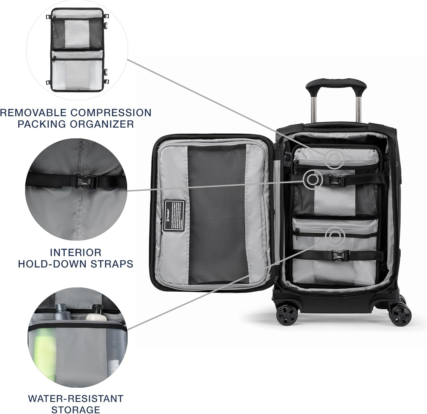 Travelpro Crew Classic Lightweight Softside Expandable Carry on Luggage, 8 Wheel Spinner Suitcase, Men and Women, Carry On 21-Inch, Black - Image 5