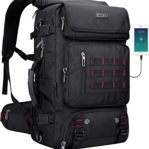 WITZMAN Carry on Travel Backpack for Men Airline Approved Convertible Nylon Duffle Backpack Luggage Bag (B682 Black)