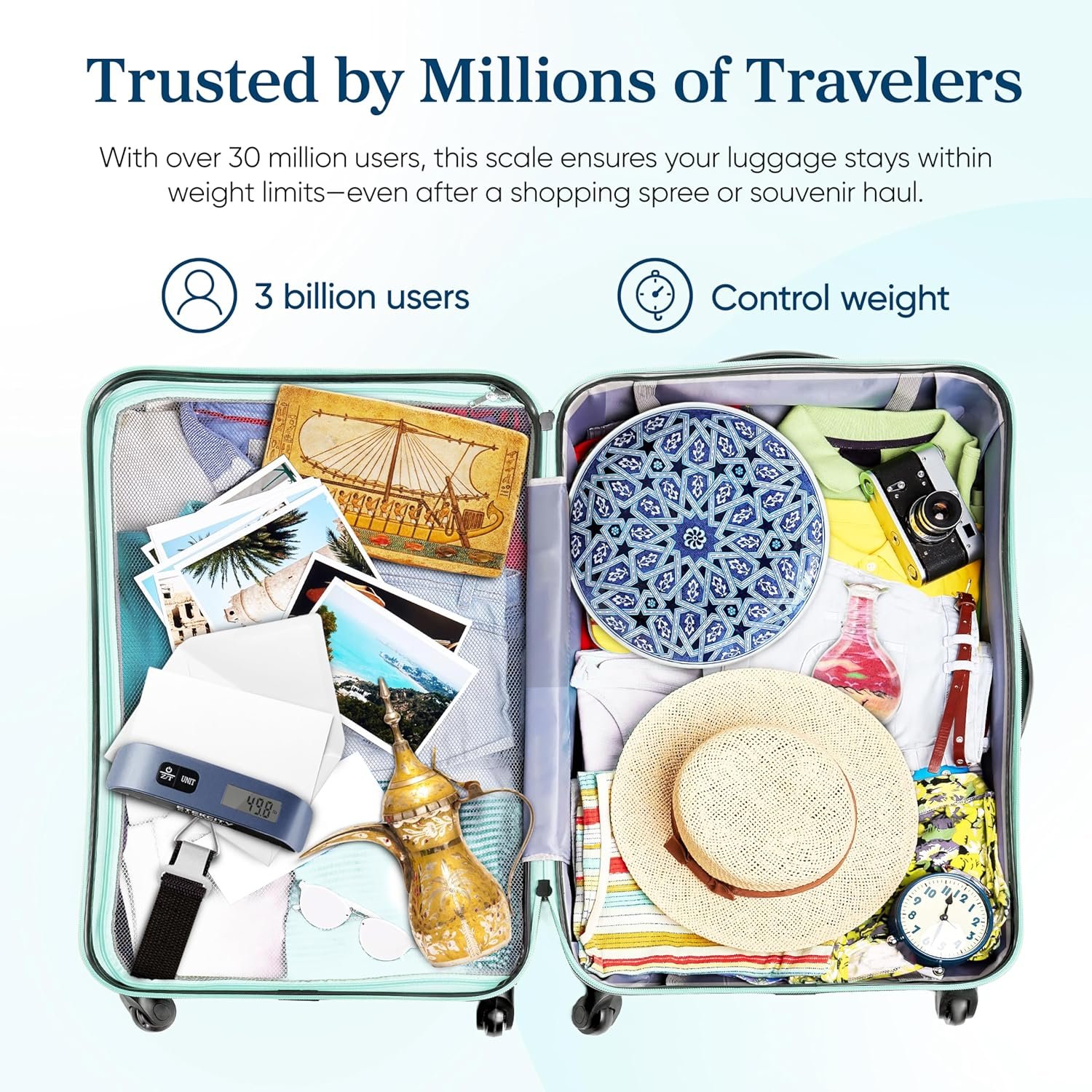 Etekcity Luggage Scale for Travel Essentials, Digital Suitcase Weight Scale with Hook, Travel Accessories for Portable Hanging Baggage, 110 Pounds, Battery Included - Image 6