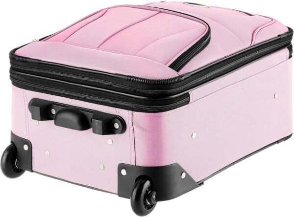 Rockland Fashion Softside Upright Luggage Set, Expandable, Pink, 2-Piece (14/19) - Image 6