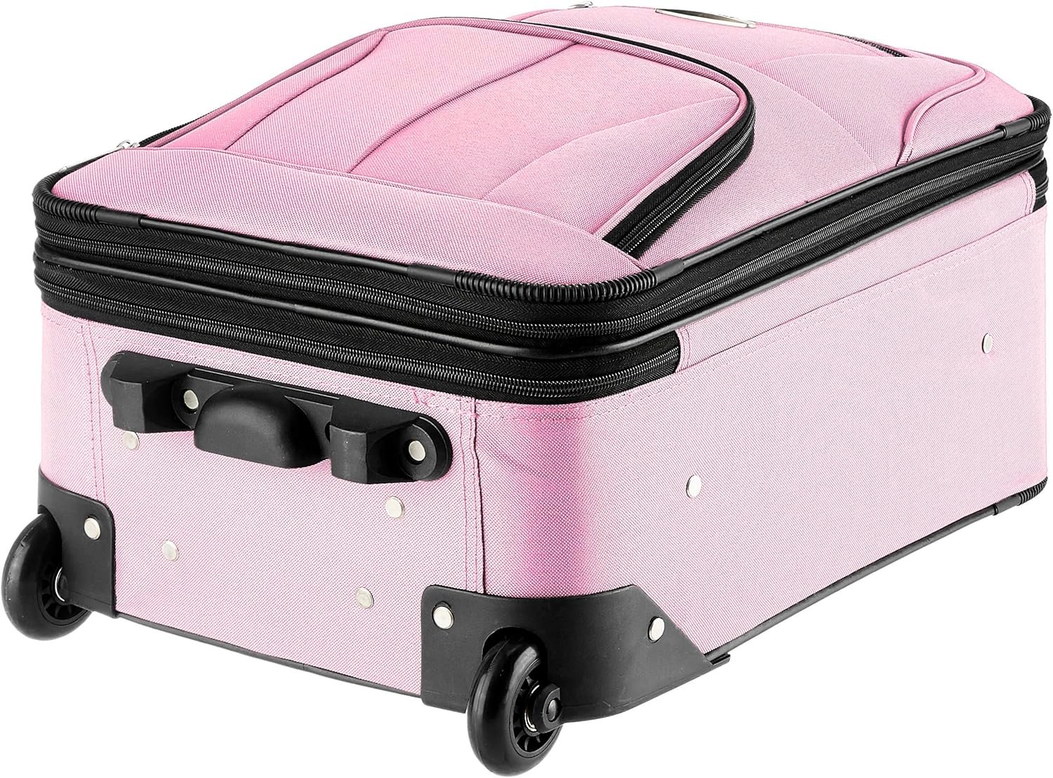 Rockland Fashion Softside Upright Luggage Set, Expandable, Pink, 2-Piece (14/19) - Image 6
